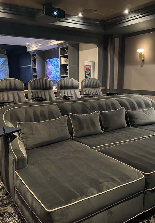 Home theater seating installed by Blackpoint Technology